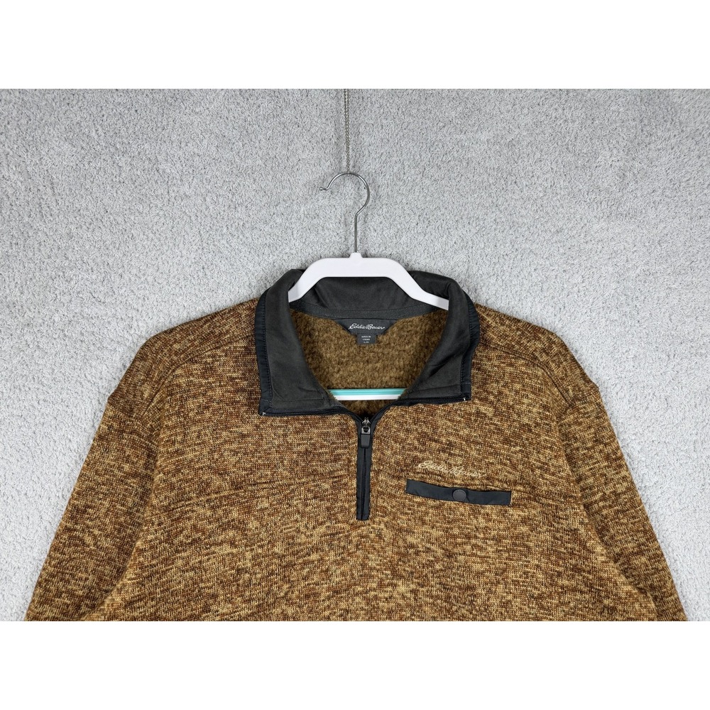 Eddie Bauer Sweater Mens L Half Zip Pullover Fleece Outdoor Warm Pocket - Picture 3 of 7